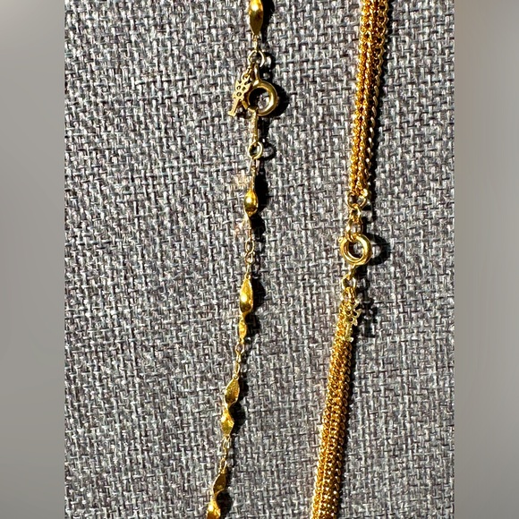 Crown Trifari 2 Gold Plate Chains 18” 24” - Picture 3 of 4